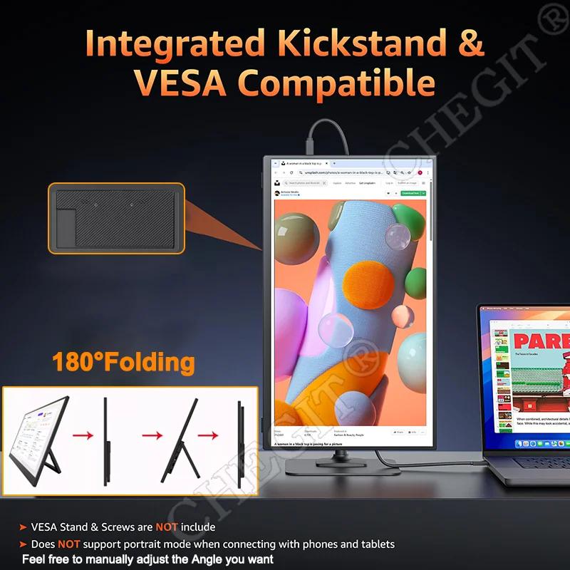 18.5 Inch Portable Monitor 1080P HDR 16:9 Computer Gaming Display 100Hz 100%sRGB IPS for Mac Laptop PC Switch Xbox PS4/5 Xbox