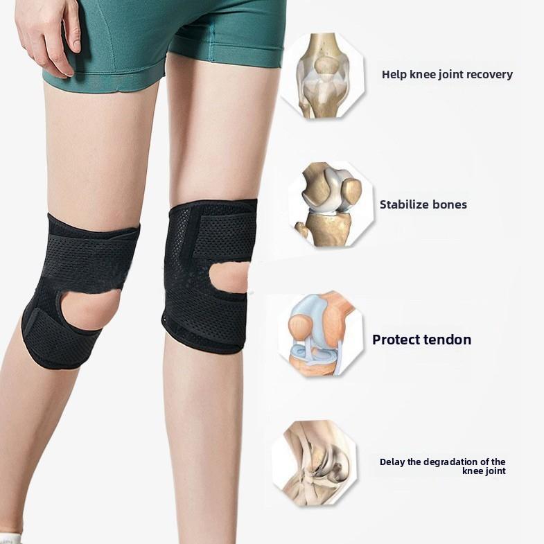 Sport Knieschoner Basketball Laufen Riemen Druckbeaufschlagte Beinpolster Federstütze Meniskus Patella Riemen Knieschoner