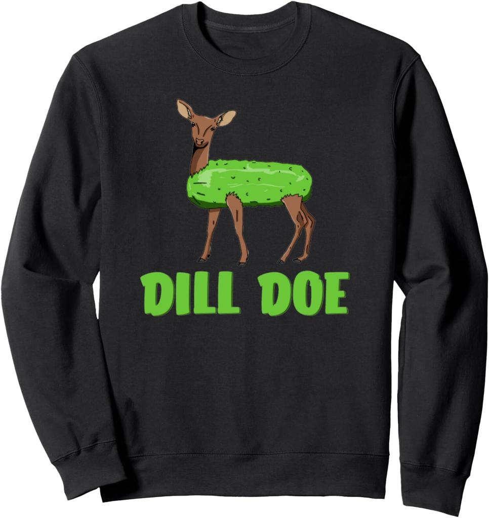 Dill Doe Funny Humour Adult Funny Nature Deer Gift Unisex Crewneck Sweatshirt