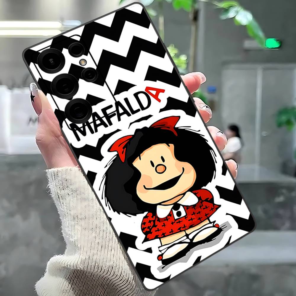 

Cartoon Mafalda Phone Case For Samsung S 24 Fe 25 Ultra Plus 20 Lite 21 30 22 23 24 22 Ultra 5G Fundas Samsung S30 Ultra 5G
