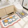 Imitation Cashmere Floor Mats Bathroom Cartoon Absorbent Foot Mats Entrance Easy To Care Door Mats