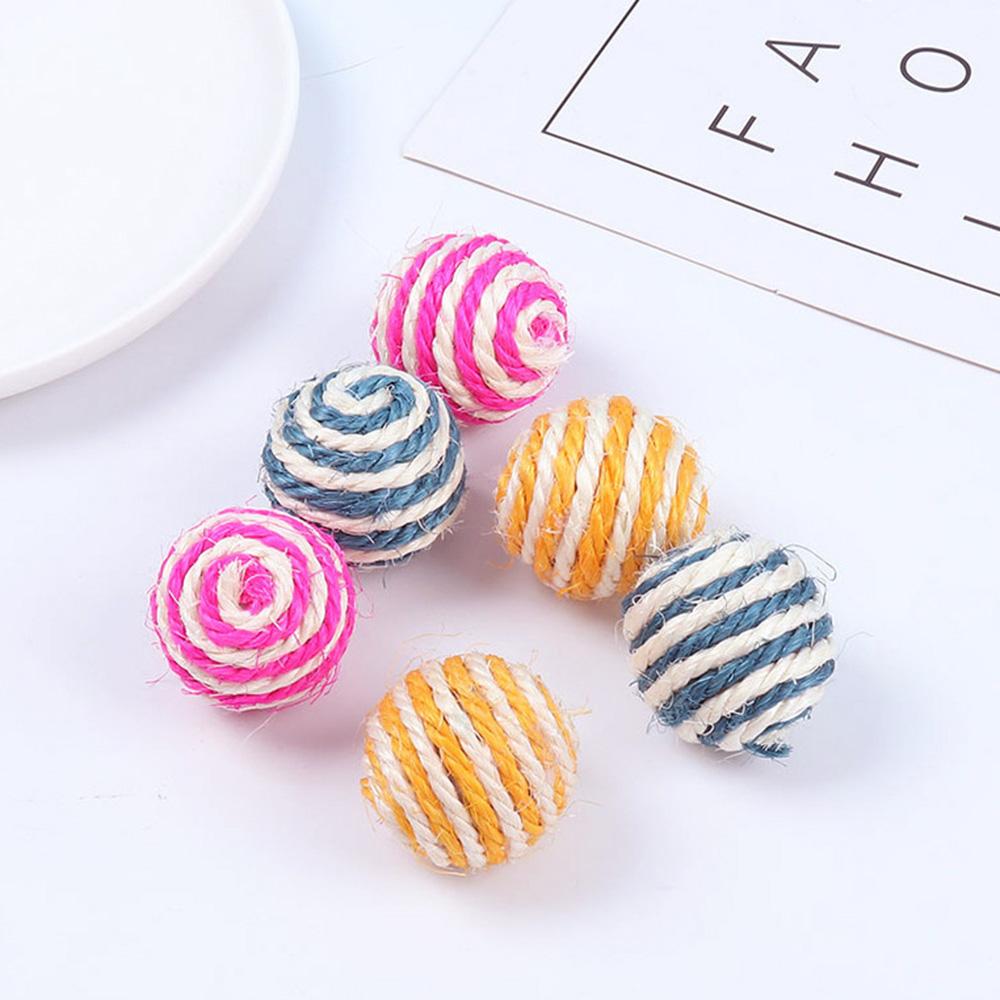 Sisal Ball Cat Toys & Teaser Wand Set - Self-Play Boredom Buster for Cats, Durable Chew Toy for Teething, Anti-Bite Grinding Toy