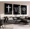 3Pcs Jesus Cross Canvas Wall Art Black and White Scripture Poster Christian pirational Painting Picture Catholic Religious Bible Wall Decor for