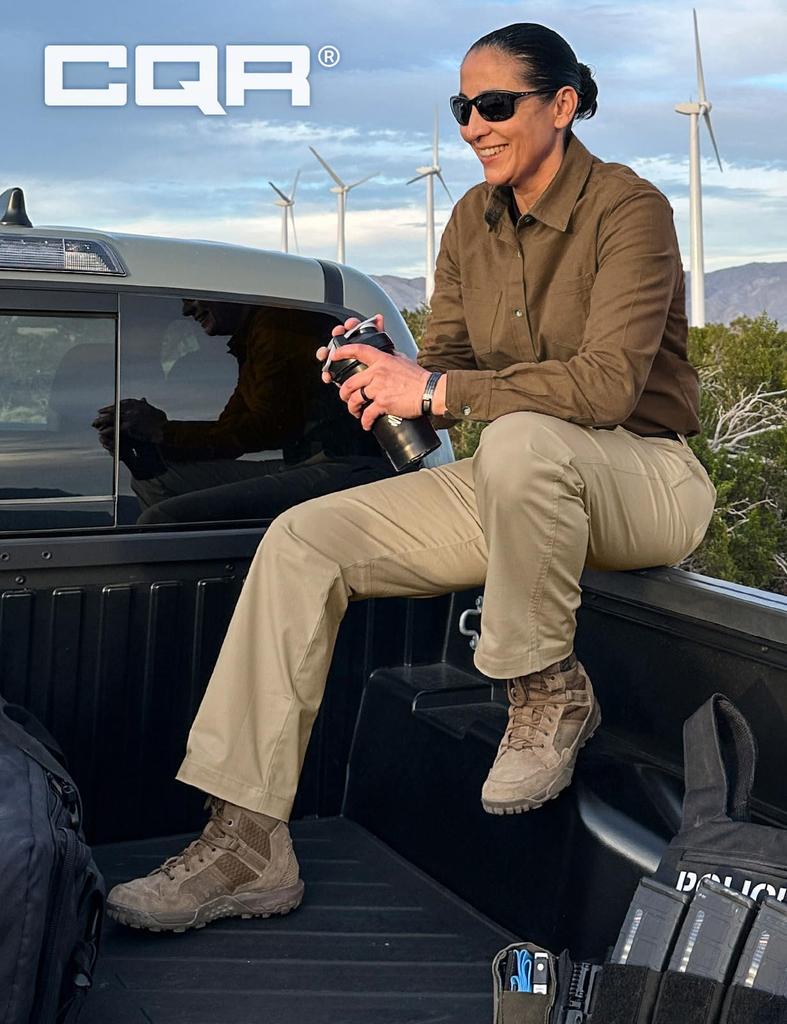 CQR Cargo Long Straight Work Tactical Women's Pants, Pants, Workwear, Climbing, Mountaineering, Camping, Casual, Lightweight, WFP601-KHK_8/R