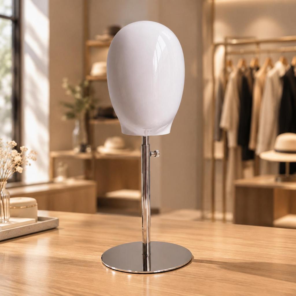 Manichino Espositore per Cappelli con Supporto Regolabile Staccabile per Proprietari di Boutique, Venditori di Mercato,