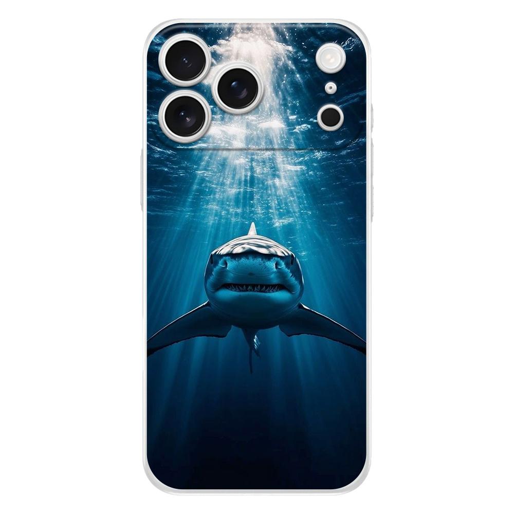Soft Clear TPU Phone Case For iPhone 17 Air 16E 16 11 15 14 Pro MAX 12 13 7 8 Plus SE Easter Cover Fullback Protection Shark