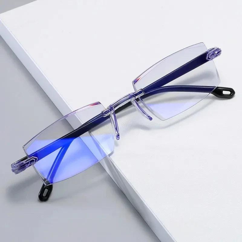 Rimless Anti Blue Light Myopia Glasses New Frameless Nearsighted Eyeglasses Women Men Unisex-1.0 To -6.0