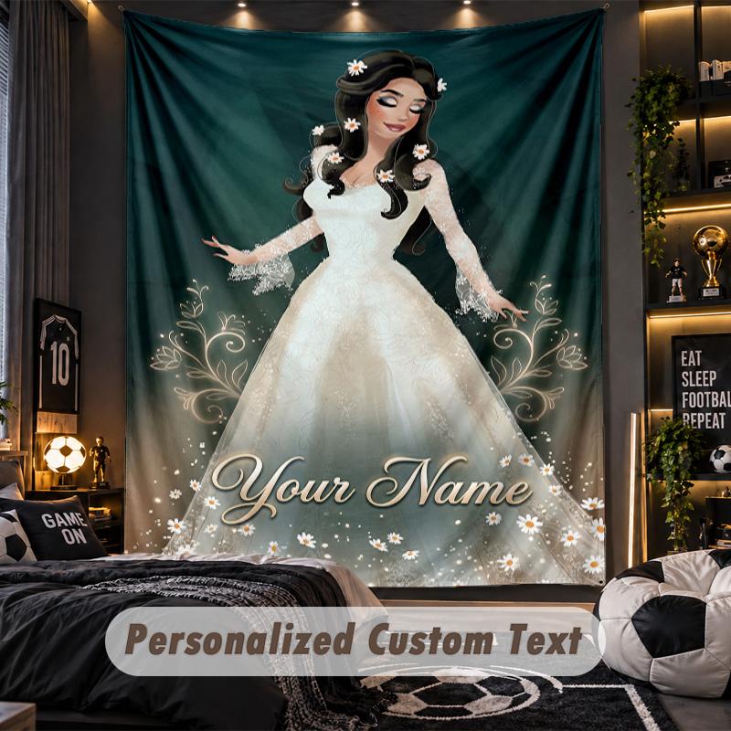 Personalisierte Wandtapisserie, Lana Del Rey Individuell Bedruckter Name, Stoff-Wandkunst für Innenraum-Hintergrund