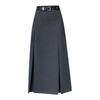 Autumn Winter Woolen Skirts Women Solid High Waist Pleated Simplicity Fashion Casual A-line Mid-length Straight Hip Wrap Skirt