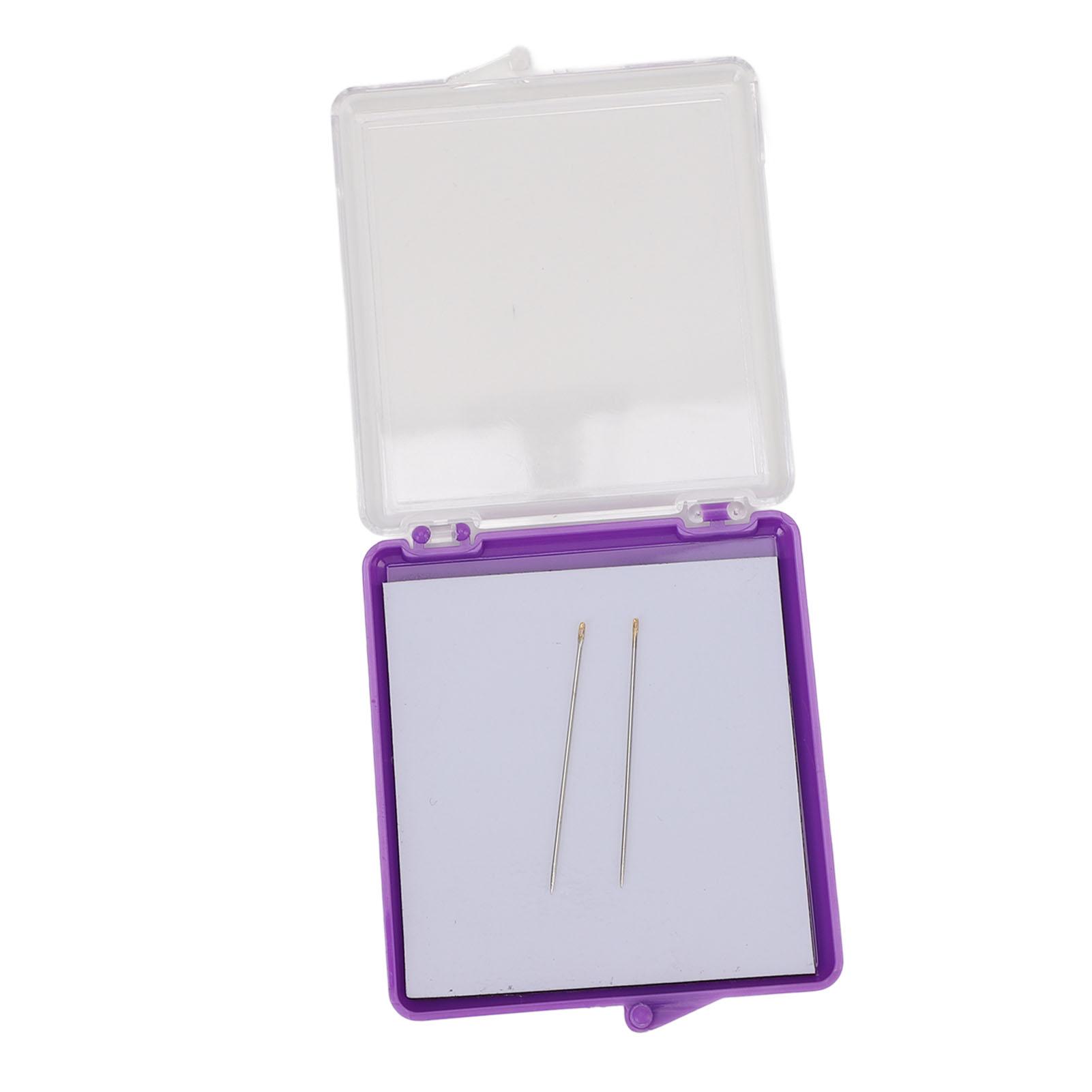 Magnetic Sewing Needle Case Transparent Cover Knitting Pin   Plastic Storage Box with 2 Needles