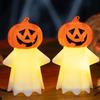 Halloween Pumpkin Ghost Night Light Battery Operated Ghost Lamp with Pumpkin Head Decorative Bedside Lamp for Home Dorm Decor