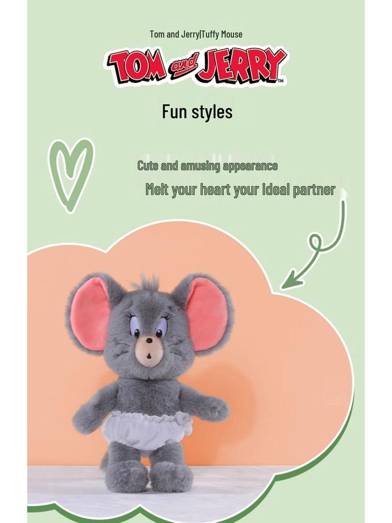 Original HUGKIS Tom & Jerry Tuffy Maus Plüschtier Kissen
