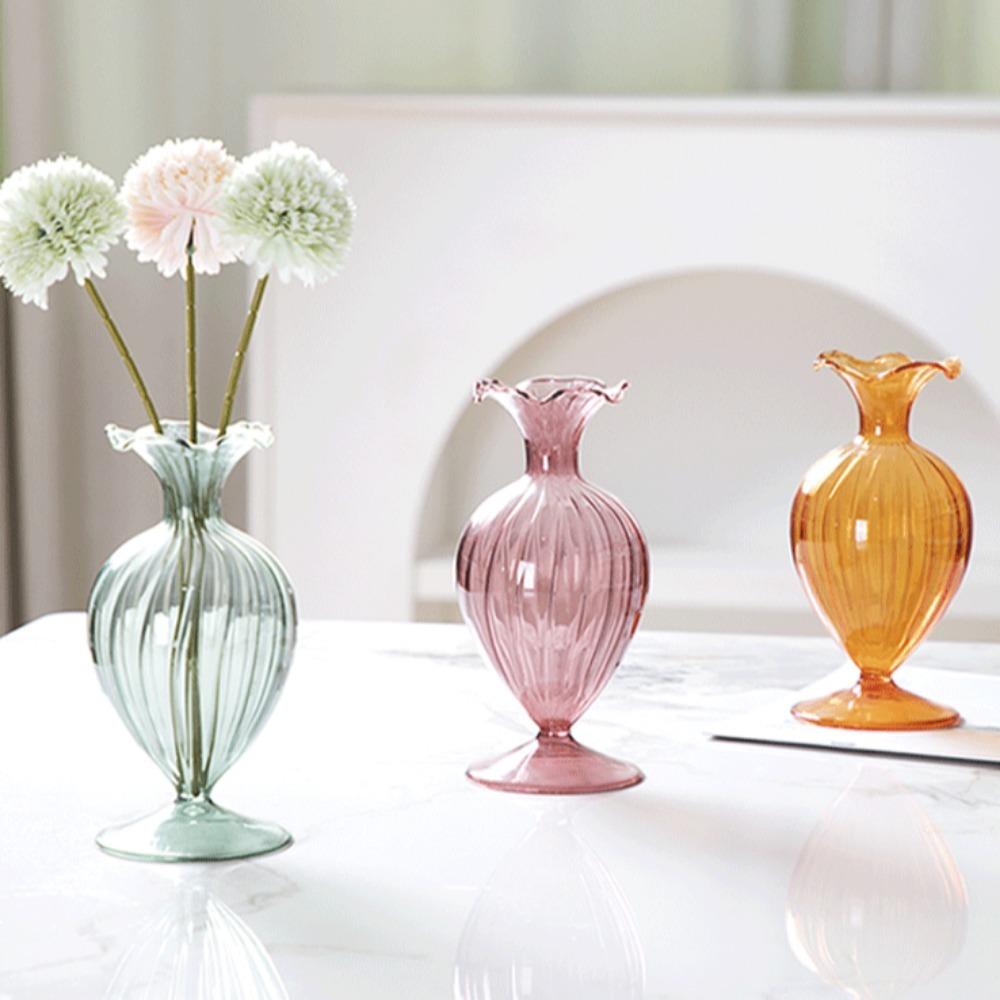 Einfache Glas Blumenvase Hydroponik Flasche für Schreibtisch Blumenarrangement für Wohnzimmer Heim Büro Dekoration