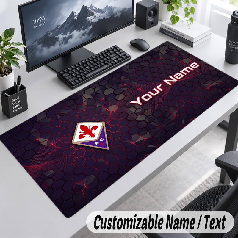 Custom Name Text Mouse Pad Fiorentina FC Personalized Desk Pad For Work And Gaming