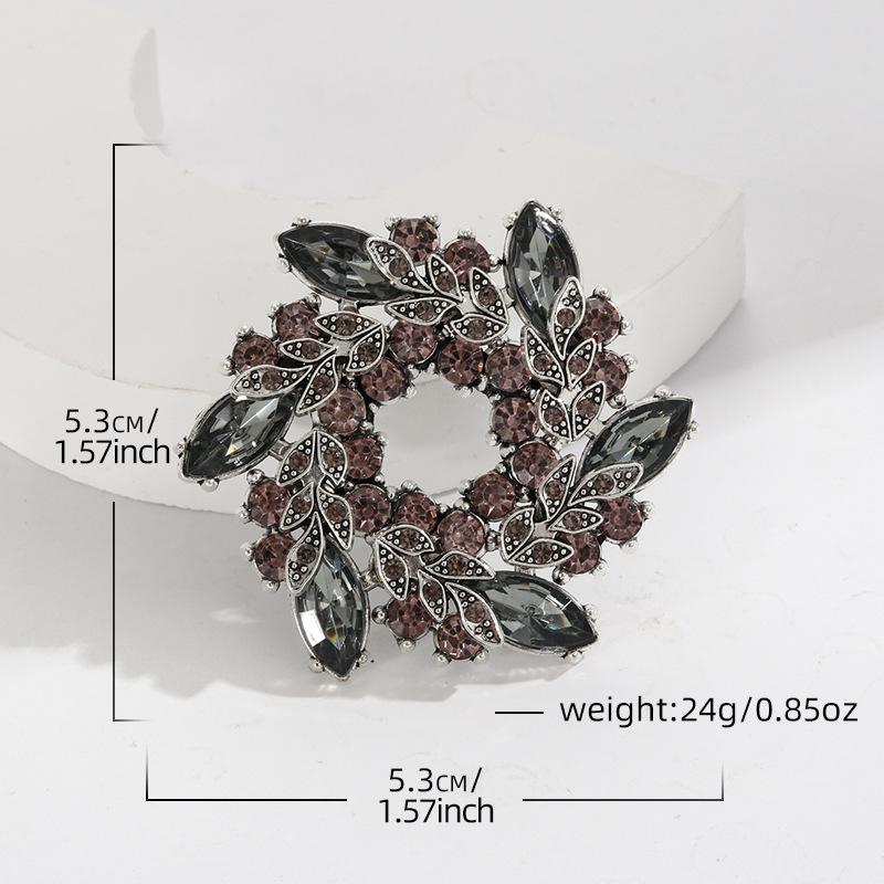 Fashion Crystal Bauhinia Brooch Women's Coat Accessories Premium Light Luxury Wreath Brooch Pin