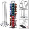 Plating Coffee Capsules Holder 360 Degree Rotatable 40 Coffee Pod Holder Coffee Capsules Stand Rack Hollow Structure