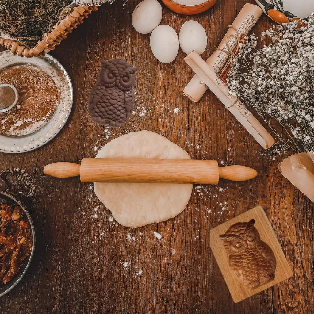 Wooden Cookie Molds Carved Wooden Cookie Biscuit Mold Baking Cookie Mold Wooden Mold Cookie Cutter Embossing Mold Gingerbread Mold DIY Baking Tools