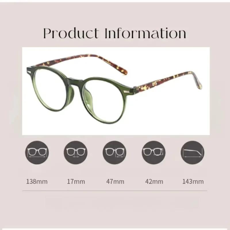 Ultraleichte ovale Rahmen Brille mit klarem Glas für Damen Leopard Grün Herren Blaulichtblockierende Computerbrille