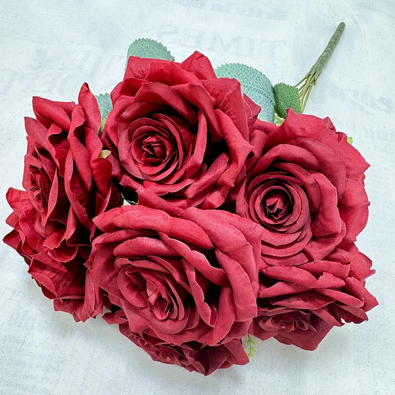 Artificial Flowers Home Wedding Decoration Mei Kai 7 Head Large Horn Rose