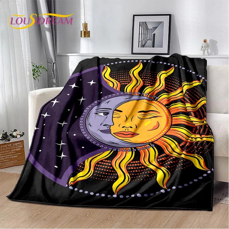 Mysteriou Tarot Sun Moon Mandala Magic Soft Flannel Blankets,Throw Blanket Comfortable Blanket for Picnic Beds Sofa Home Bedroom