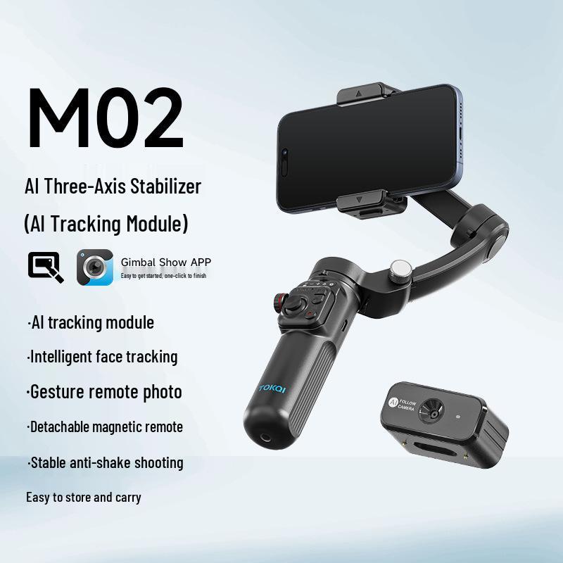 CYKE AI Face-Tracking Stabilizer & Selfie Stick with Three-Axis Gimbal