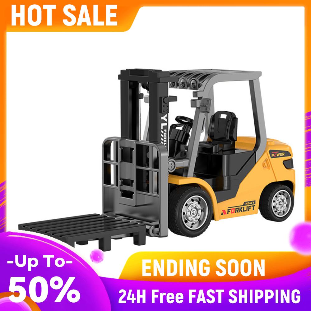 

1/64 RC Construction Vehicles 2 in 1 Transformable Lift Fork & Hook Remote Controlled Alloy Forklift Toy Car Model Gift for Boys China Mainland