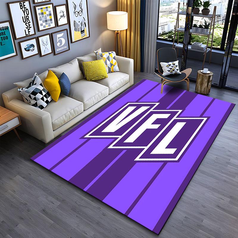 Purple Striped VFL Logo Carpet suitable as a non-slip mat for the living room or bedroom sofa