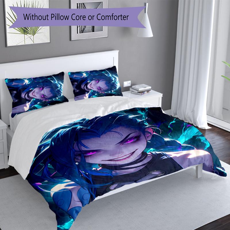 3pcs Jinx pattern bedding set duvet cover set includes duvet cover &pillowcases, perfect all season bedroom decoration & gift