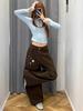 Women's High-Waist Floral Button Retro Jeans - Wide Leg, Loose Fit for Fall/Winter