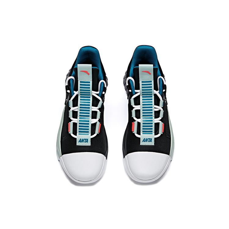 Anta Comfortable Cushioning Slip Resistant Abrasion Resistant Low Top Basketball Shoes Men's Black Gray 112011622S-2