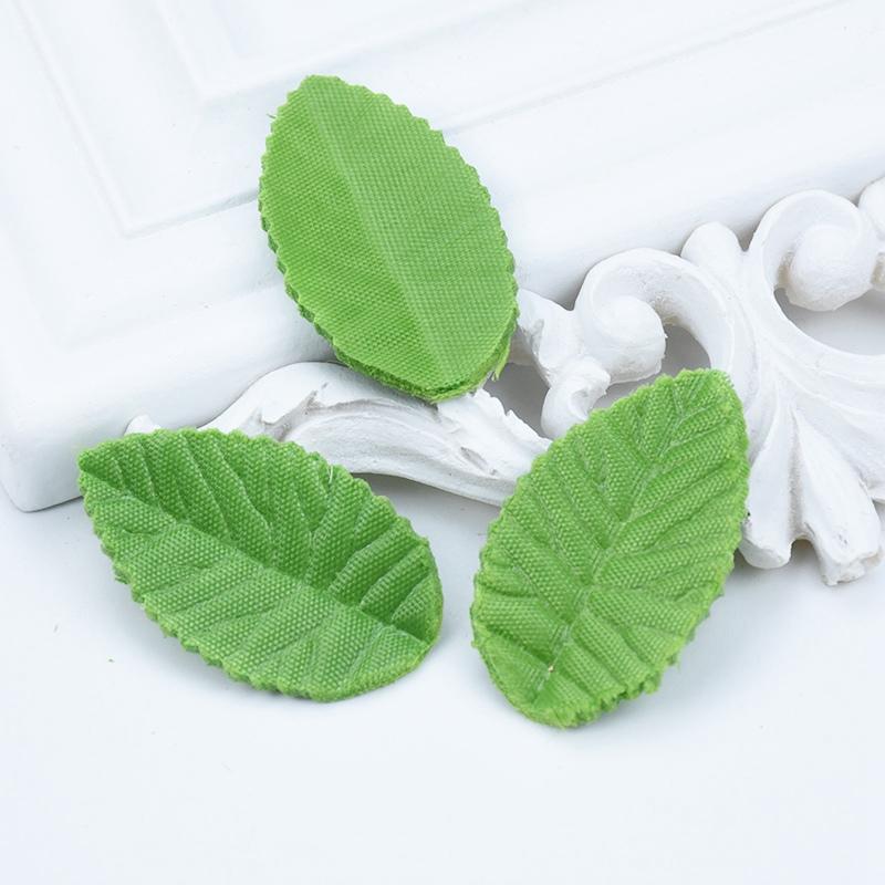 100/200pcs Artificial Plants Diy Gifts Box Festival Wreaths Flowers Scrapbooks Home Room Decor Silk Roses Leaf Fake Green Leaves