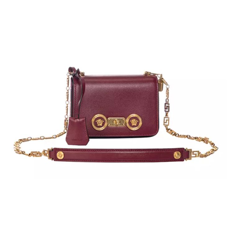 

Versace Icon Medusa Round Badge Flap Chain Leather Mini Shoulder Bag Women Shoulder Bag Lilac DBFG305-DV2T-KSROT Basic Set (Bag+Dust Bag)