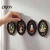 Soft Magnetic Office Whiteboard Items Retro Gothic Halloween Refrigerator Magnet, Distressed Oval Photo Frame Frige Magnets, Dark Reusable Festive