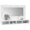 Mirror Cabinet with LED Lighting High Gloss White 90 x 31.5 x 62 cm