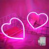 Heart Neon Sign Lights Valentines Day Decor for Wall Decor Neon Signs for Bedroom Wedding Birthday Holiday Party Childern Gift