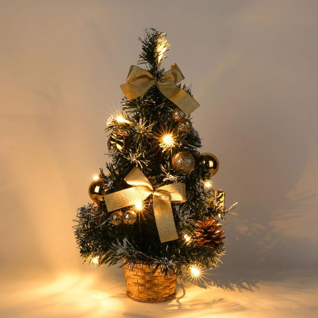 LED Christmas Tree Prelit Mini Christmas Tree With Lights Thick Snowy Frosted Artificial Christmas Tree Tabletop With Pine