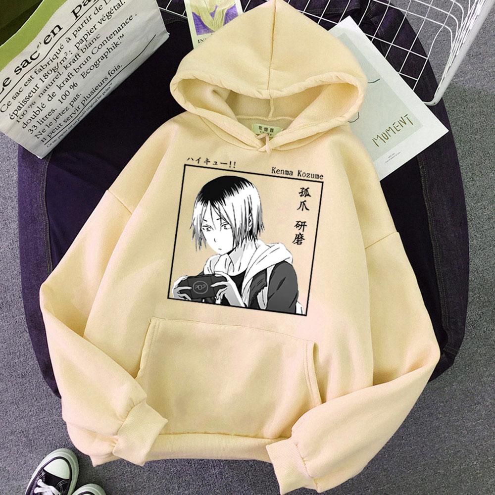 Japan Anime Haikyuu Kenma Kozume Clothing Hoodies Funny Manga Karasuno High School Volleyball Club Hip Hop Streetwear Hoodie Top