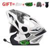 Bluetooth-Enabled Full Face Motorcycle Helmet With Dual Visors DOT 3C Certified All-Season Flip-Up Design Men Women