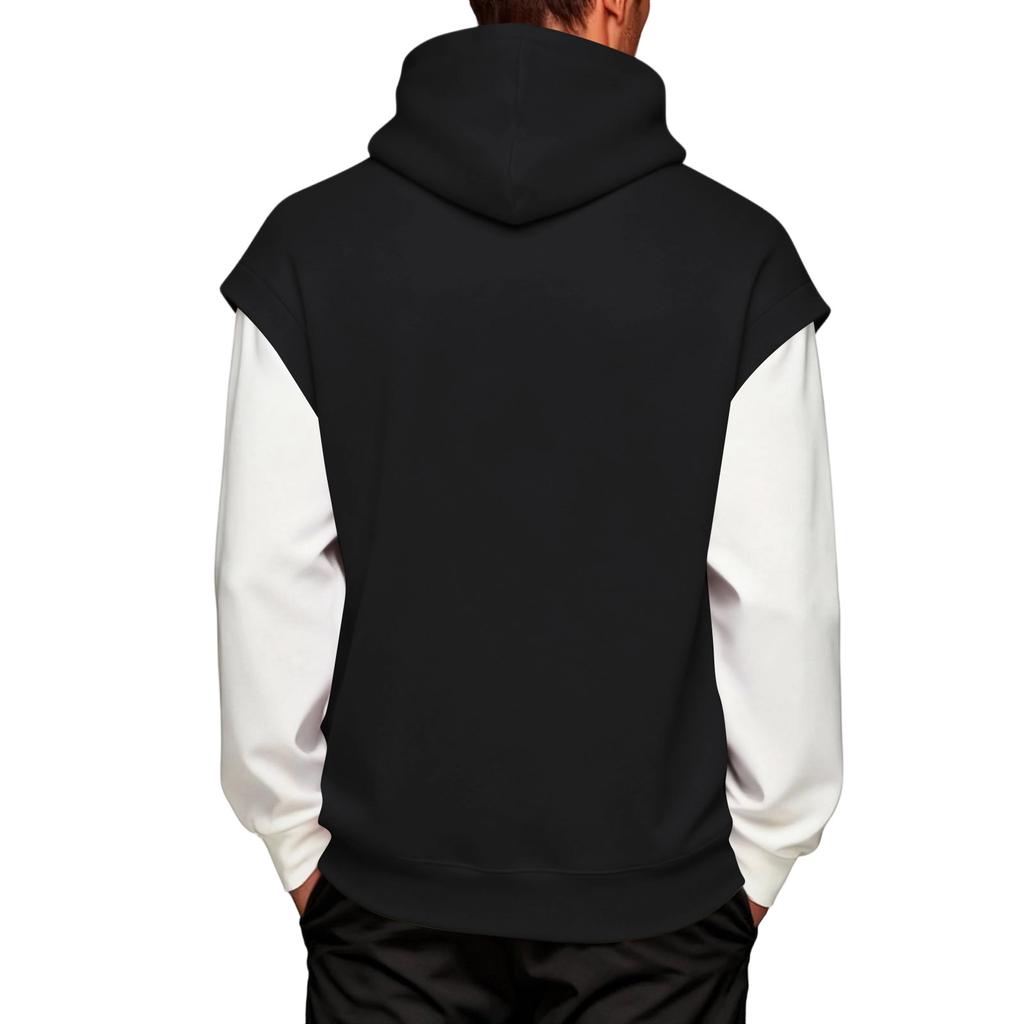 Herr Översized Huvtröja med 1/4 Dragkedja | Nedhasade Ärmar för Avslappnad & Vardagsbruk