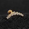 Right Grand ASTM F136 Titanium Arc CZ Cluster Labret Curved Bar Flat Back Stud Earring Helix Cartilage Conch Piercing Jewelry