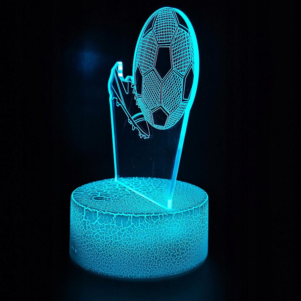 Night Desk Lamp For Children Soccer Football Cleats 3D Illuminated + Remote Control