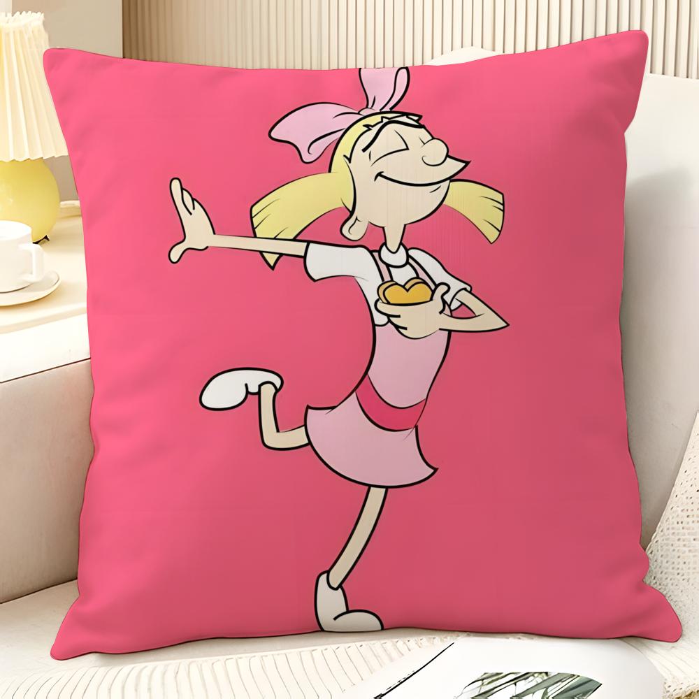 Federa per Cuscino Cartone Animato Anime H-Hey Arnolds 2 Lino Naturale Tessuto Biologico Stampa Double-Sided Divano Decorazione Casa Regalo Federa per Cuscino