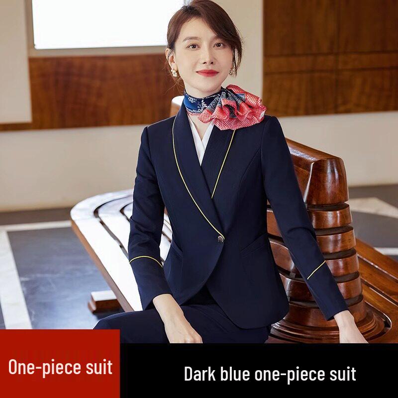 China Southern Airlines Flight Attendant Professional Suit: High-End Rose Red Vest and Dress Reception Uniform