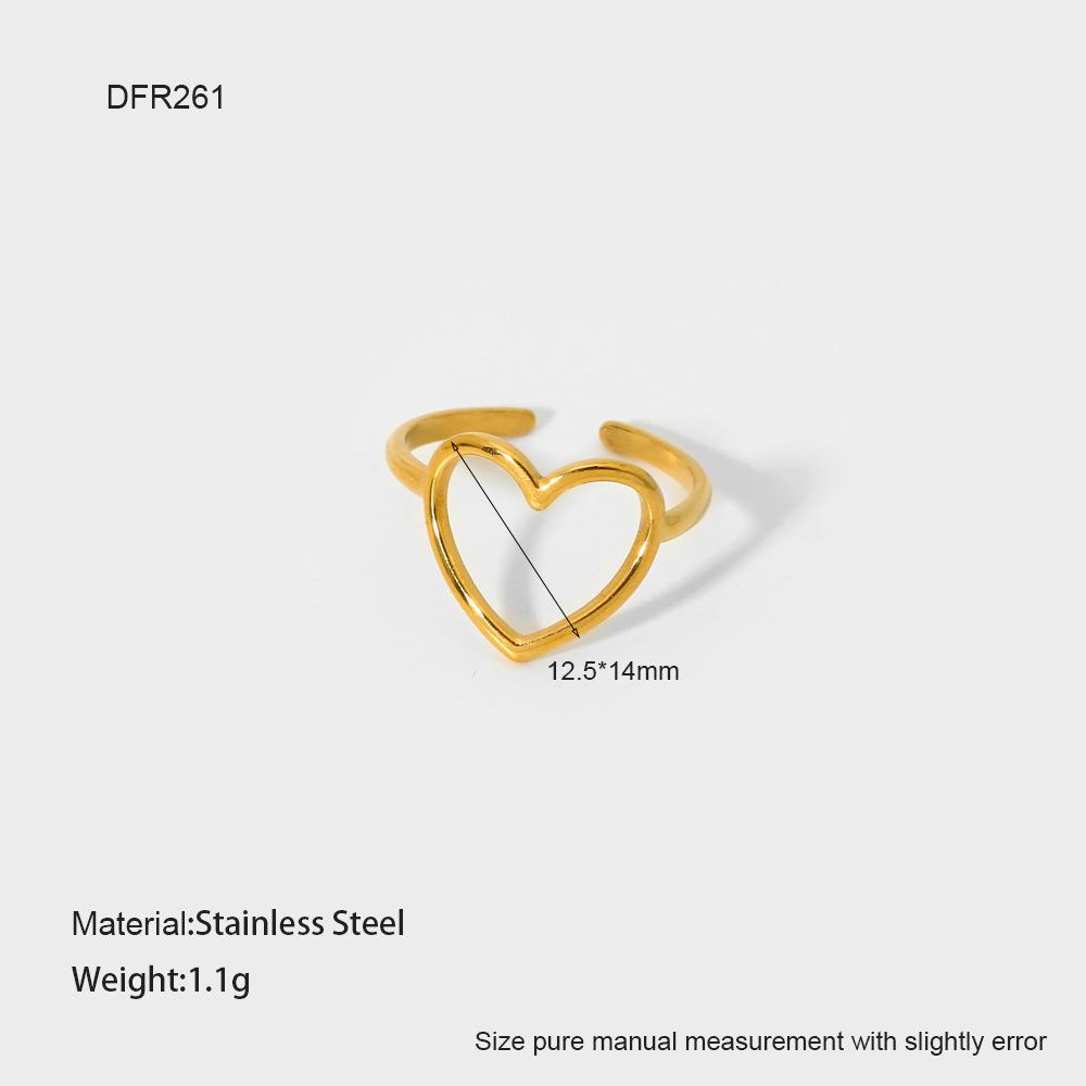 European and American Retro Exaggerated Irregular Hollow Opening Ring Female Non-fading Plated 18k Gold Stainless Steel Gold Ring