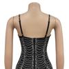 Women's Fashion Long Dress: Solid Color Mesh with Hot Drilling and Strappy Design