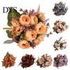 Fake Flowers Simulation Flower High Ornamental Realistic Bouquet 9 Artificial Heads Peony for Wedding
