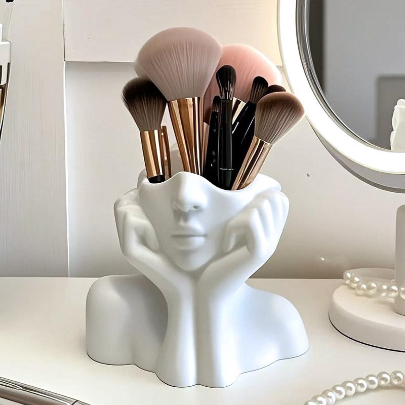 Creative Human Body Art Styling Storage Holders for Makeup Brushes Pens Holder Vinyl Figure Desktop Home Office Organizer Decor