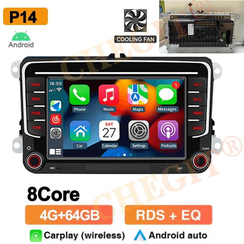 4/8Core 2 Din Car Radio Car Multimedia Player 64G GPS WiFi Carplay For Volkswagen Skoda Octavia Golf 5 6 Passat Polo Jetta