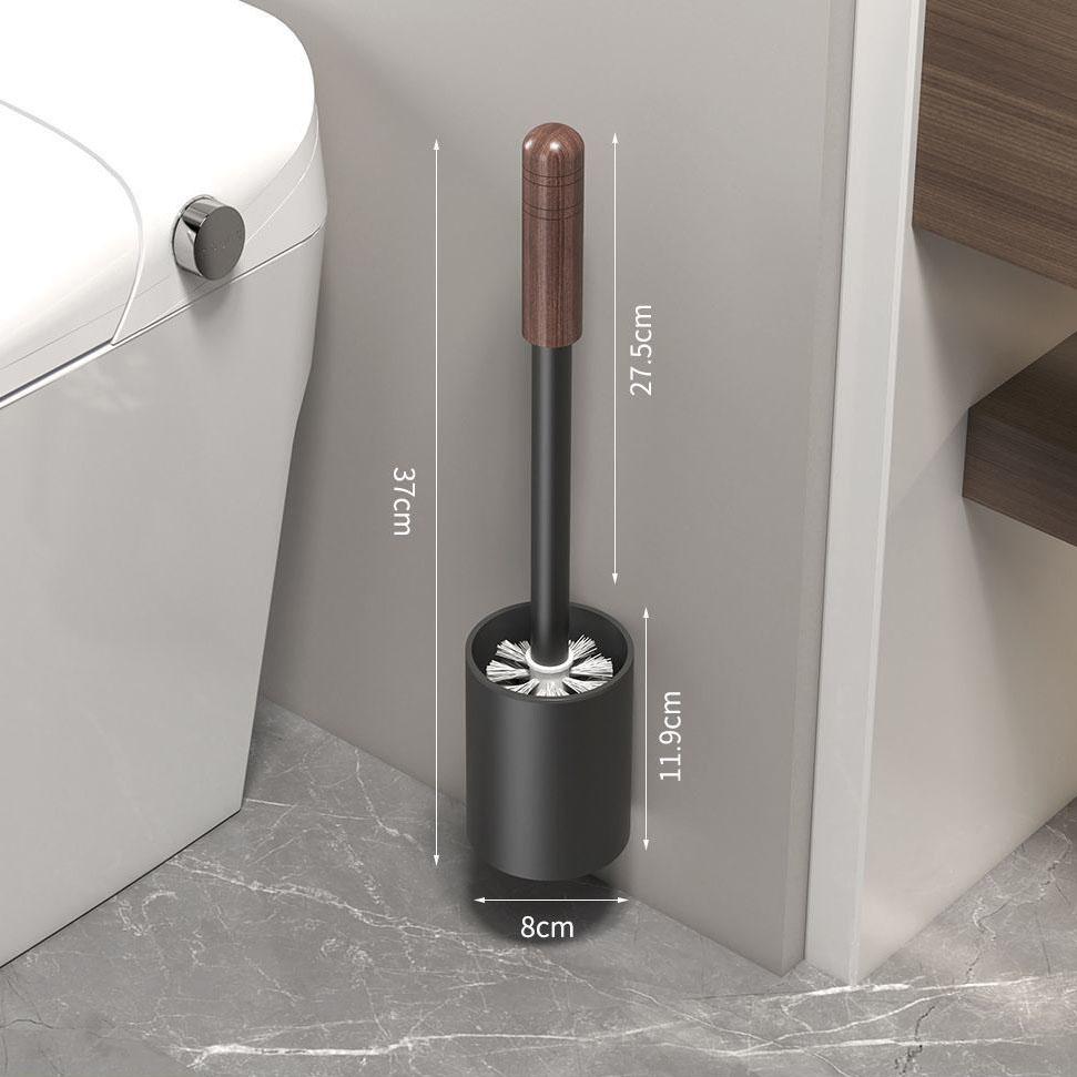 

Черный Алюминиевый Набор Туалетной Щетки Орех Длинная Ручка Съемная Моющая Мягкая Щетина Чистящая Щетка Настенные Аксессуары для Ванной