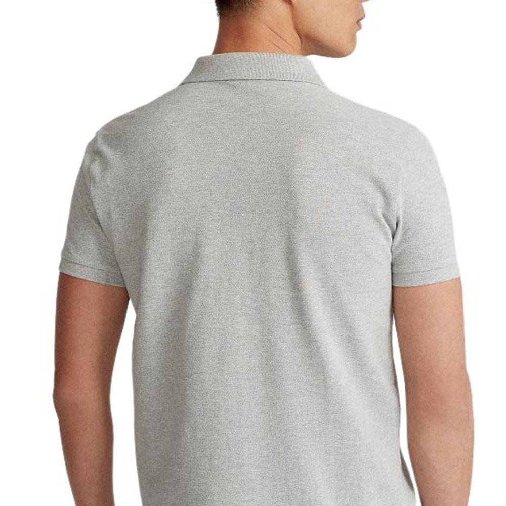 Polo Ralph Lauren Gładka Koszulka Polo z Haftowanym Logo Slim Fit Krótki Rękaw Męskie topy Szary MNPOKNI1N821126-020